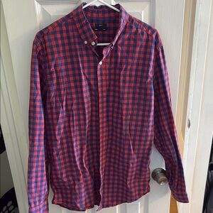 Men's Gap Red and Blue Checkered Shirt